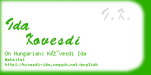 ida kovesdi business card